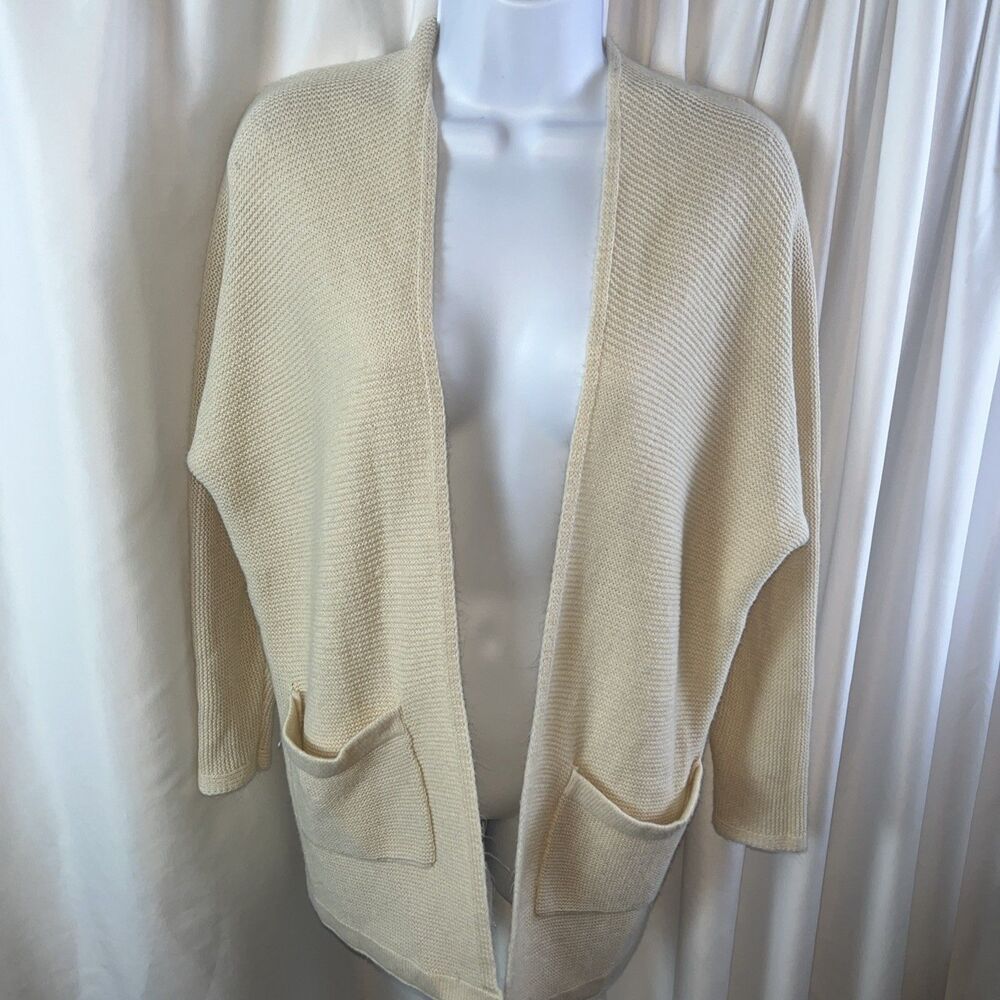 Maeve By Be Cool Women’s Cream Open Front no no cardigan Knit Size S